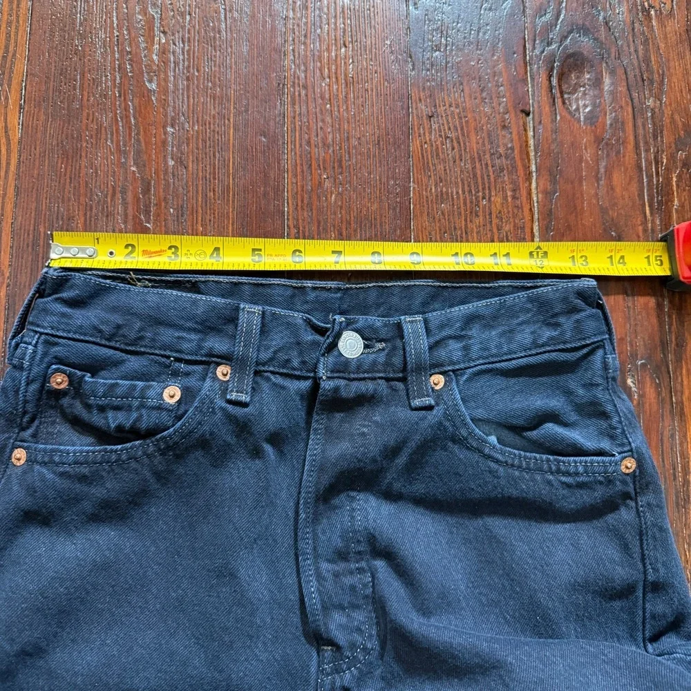 Vintage Levis 501 Jeans Mens 29x32 Black 90s Made in USA Faded Denim Y2K Grunge - Picture 4 of 10